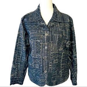 Chico’s Metallic Embroidered Jacket LARGE (3)